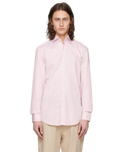 HUGO スプレッドカラー シャツ - ピンク