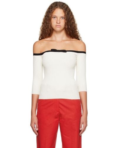 Valentino Off- Off-the-shoulder Sweater - Red