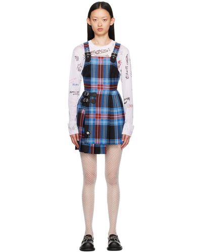 Charles Jeffrey Check Minidress - Black