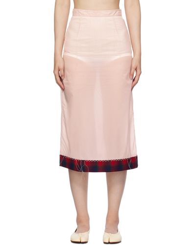Maison Margiela Pink Loose Thread Midi Skirt