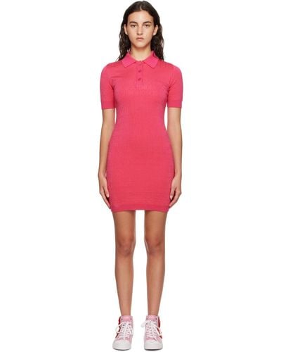Moschino Pink All Over Minidress - Red