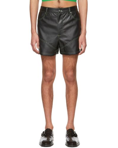 Eckhaus Latta Faux-leather Switch Shorts - Black