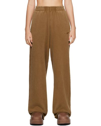 we11done Embroidered Lounge Trousers - Brown
