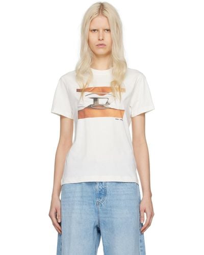 DIESEL T-shirt T-Regs-N3 blanc cassé - Multicolore