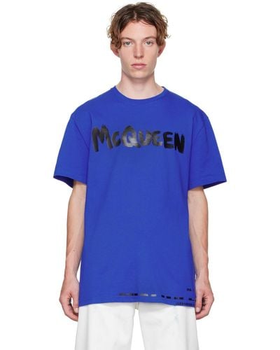Alexander McQueen Blue Graffiti T-shirt