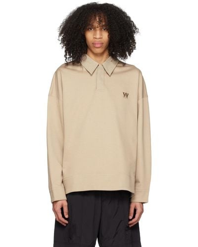 WOOYOUNGMI Beige Embroidered Polo - Black