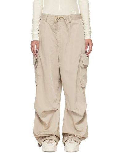 Y-3 Pantalon cargo à cordon coulissant - Neutre