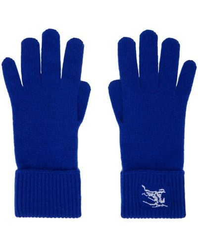 Burberry Blue Cashmere Blend Gloves
