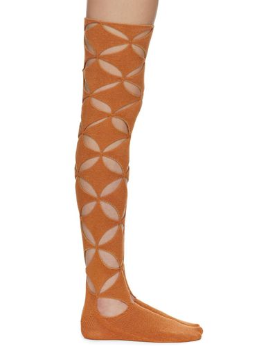 Isa Boulder Chaussettes longues à motif argyle exclusives à ssense - Orange