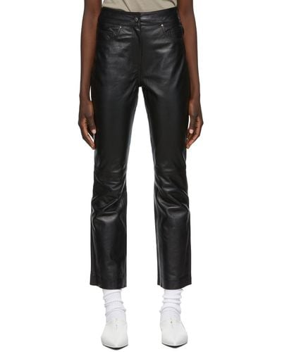 Stand Studio Leather Avery Cropped Trousers - Black