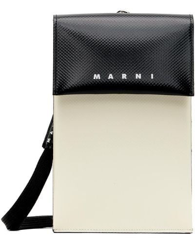Marni &オフホワイト ロゴ スマホショルダー - ブラック