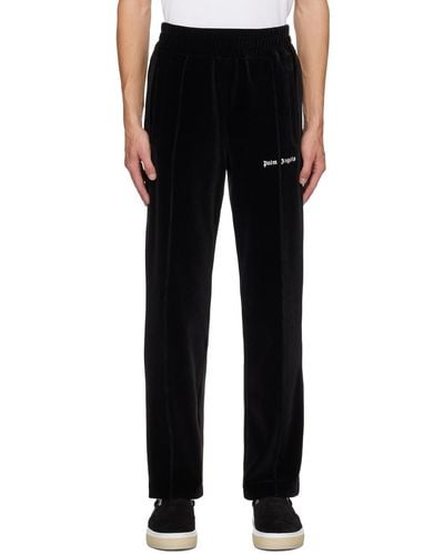 Palm Angels Black Embroidered Track Trousers