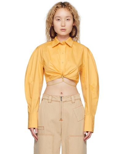Jacquemus Yellow Le Raphia 'la Chemise Plidao' Shirt - Orange