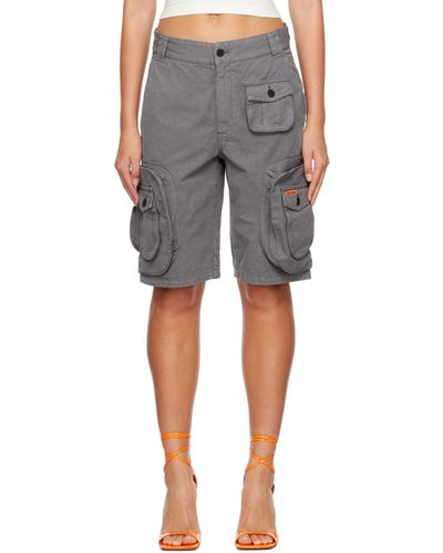 Heron Preston Grey Flap Pocket Shorts - Black