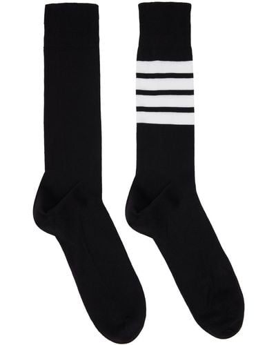 Thom Browne 4-Bar Stripe Socks - Black