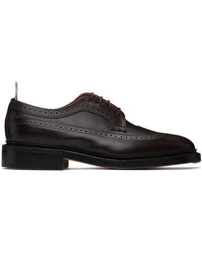 Thom Browne Brown Classic Longwing Calf Leather Derbys - Black