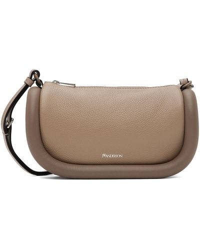JW Anderson Taupe Bumper-12 Leather Crossbody Bag - Black