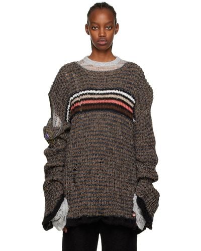 VITELLI Striped Sweater - Black