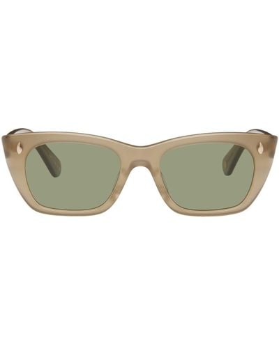 Garrett Leight Taupe Webster Sunglasses - Green