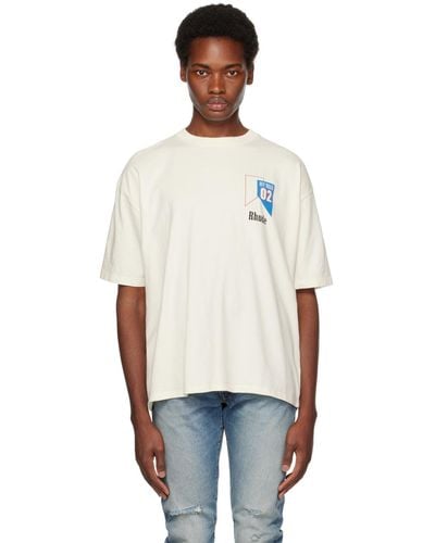 Rhude T-shirt blanc cassé exclusif à ssense - Multicolore