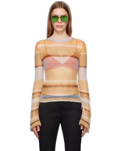 Acne Studios Brown Striped Jumper - Black