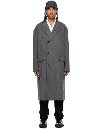 Frankie Shop Gray Curtis Trench Coat - Black