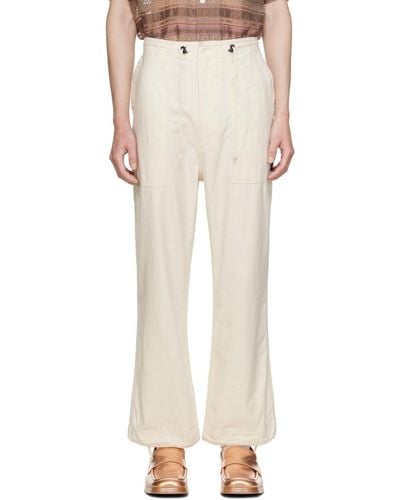 Needles White String Fatigue Trousers