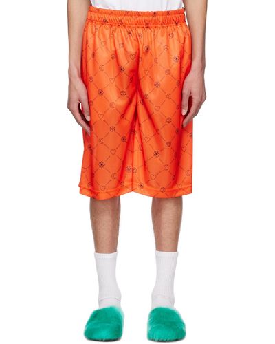 Marni Orange Printed Shorts - Red