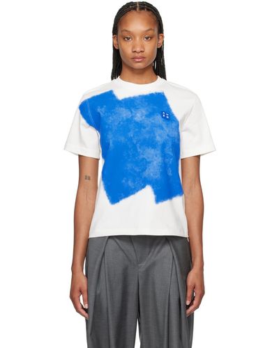 Adererror T-shirt blanc à étiquette à logo - significant - Bleu