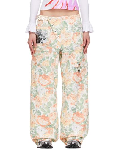 Chopova Lowena Pantalon miller colore à poches de style portefeuille exclusif à ssense - Neutre