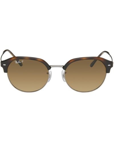 Ray-Ban Brown & Silver Rb4429 Sunglasses - Black