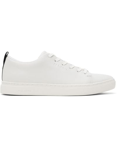 PS by Paul Smith White Leather Lee Trainers - Black