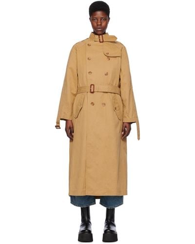 R13 Tan Pin-buckle Trench Coat - Blue