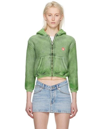 Alexander Wang Green Shrunken Hoodie