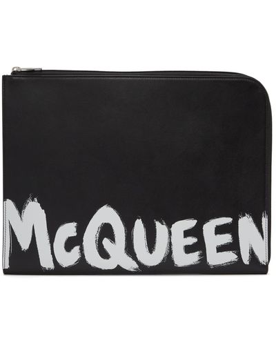 Alexander McQueen Logo Print Document Holder - Black