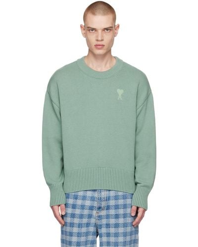 Ami Paris Ssense Exclusive Green Ami De Cœur Sweater