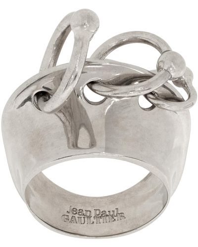 Jean Paul Gaultier Bague argentée à anneaux circulaires - Métallisé