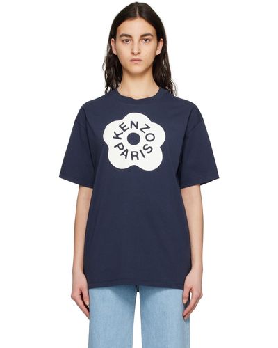 KENZO ネイビー Paris Boke Flower 2.0 Tシャツ - ブルー