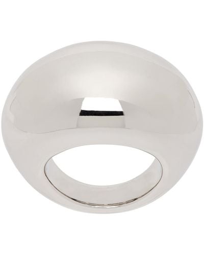 NUMBERING #5406 Oval Dome Volume Ring - White