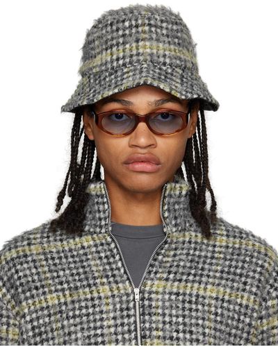 Our Legacy Black & White Houndstooth Bucket Hat - Multicolour