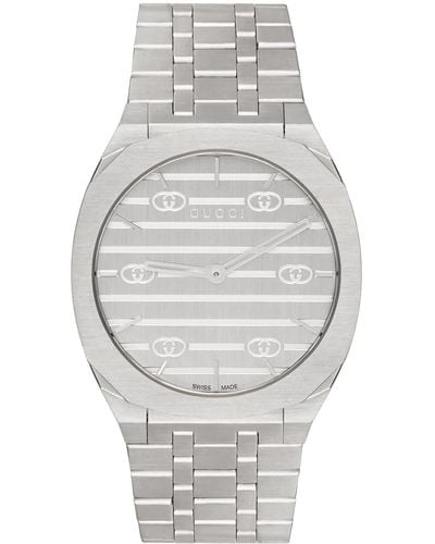 Gucci & Gold 34mm 25h Watch - Grey