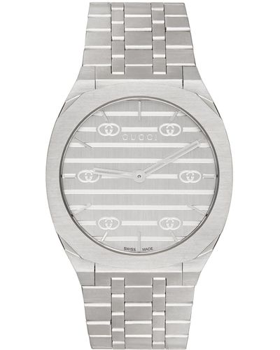 Gucci Montre 25h 34 mm en acier inoxydable - Gris