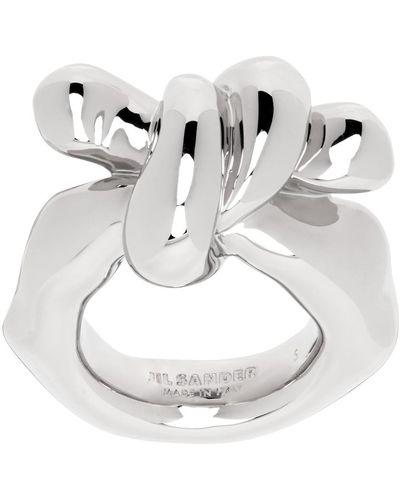 Jil Sander Silver Twist Ring - Metallic