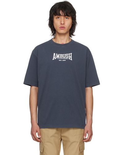 Ambush T-shirt bleu marine à logo et texte imprimés