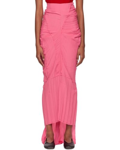 TALIA BYRE Patched Maxi Skirt - Pink