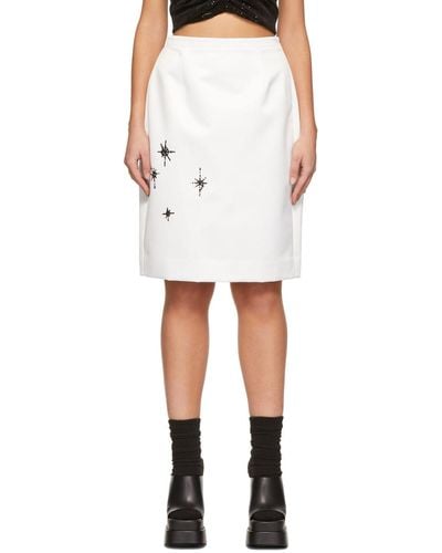 we11done Sequin Midi Skirt - White