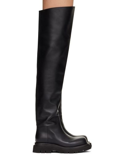 Bottega Veneta Cuissard Leather Over-the-knee Boots - Black