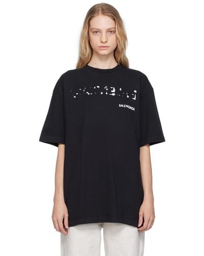 Balenciaga ラージフィットコットンブレンドtシャツ - ブラック