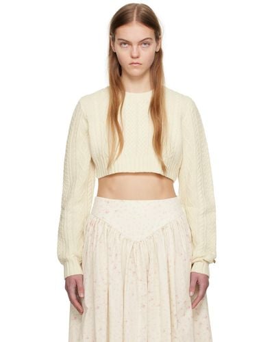 Sandy Liang Off- Hunter Sweater - Natural
