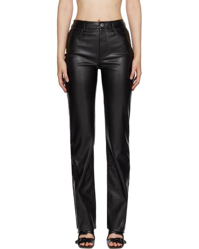 STAUD Chisel Faux-leather Trousers - Black